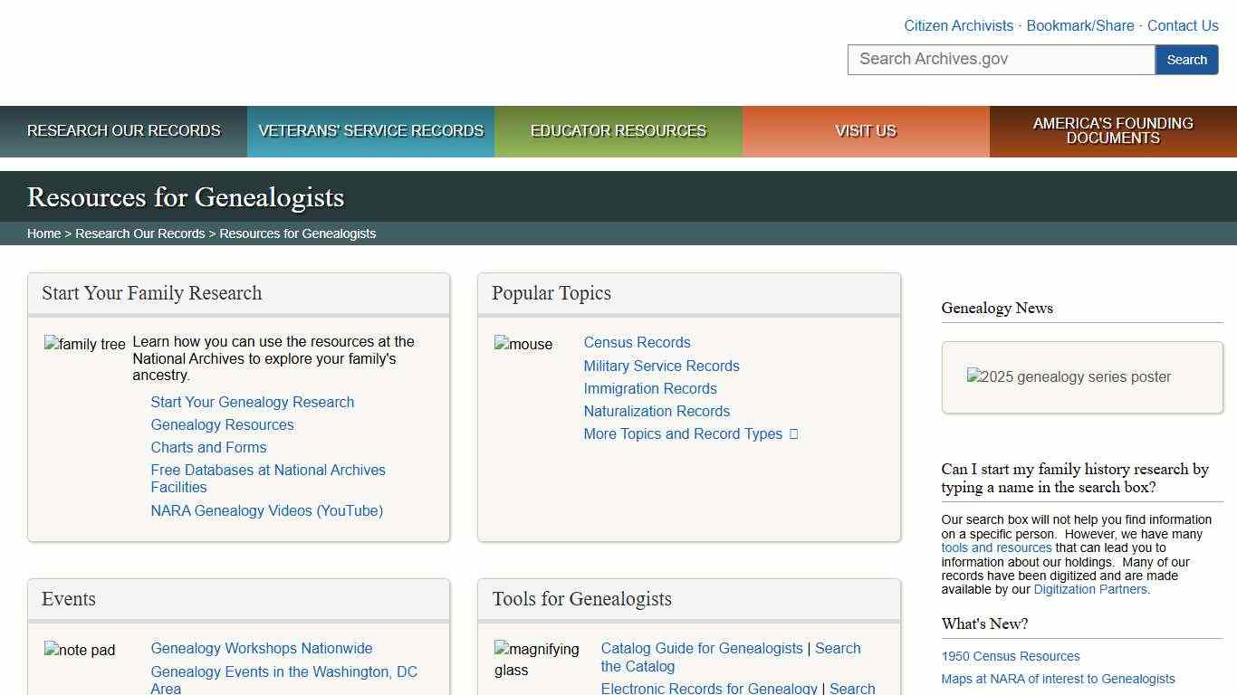 Resources for Genealogists and Family Historians | National Archives