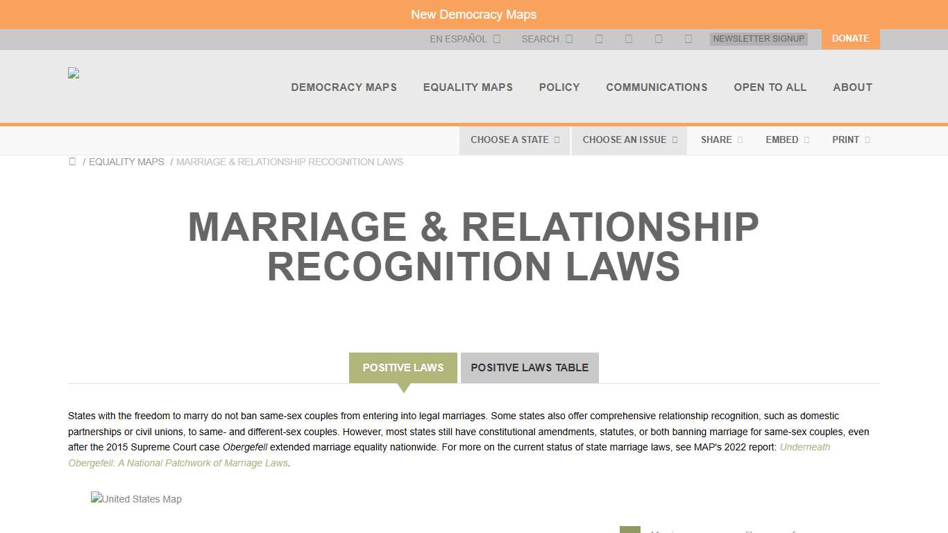 Movement Advancement Project | Marriage & Relationship Recognition Laws